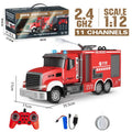 Camión Bomberos RC 1:12 con Luces, Rociador de Agua y Sonidos