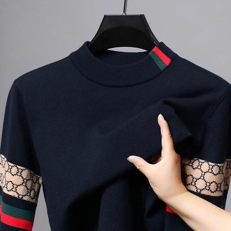 Suéter Jacquard de Cuello Redondo para Hombre