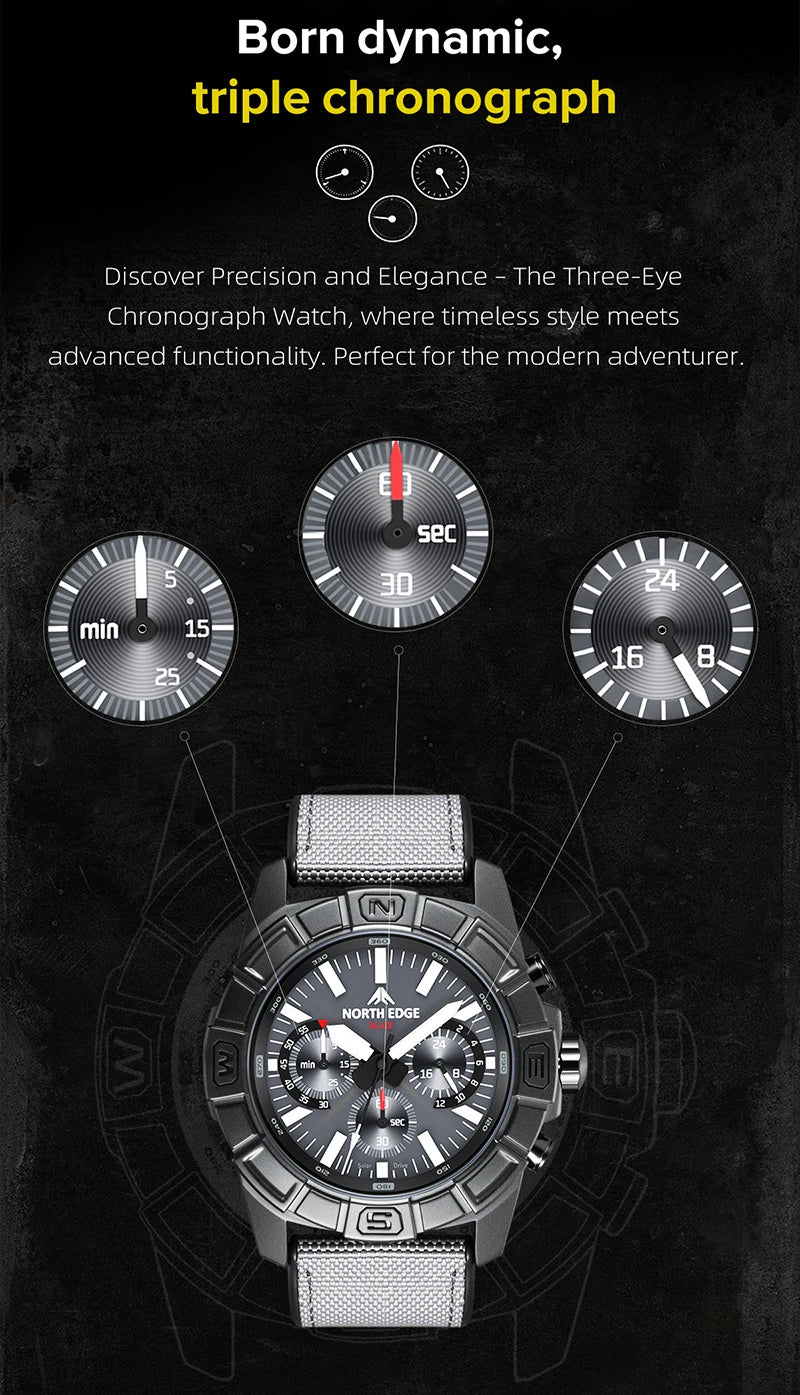 NORTH EDGE BLAZE Reloj de Cuarzo Solar Militar