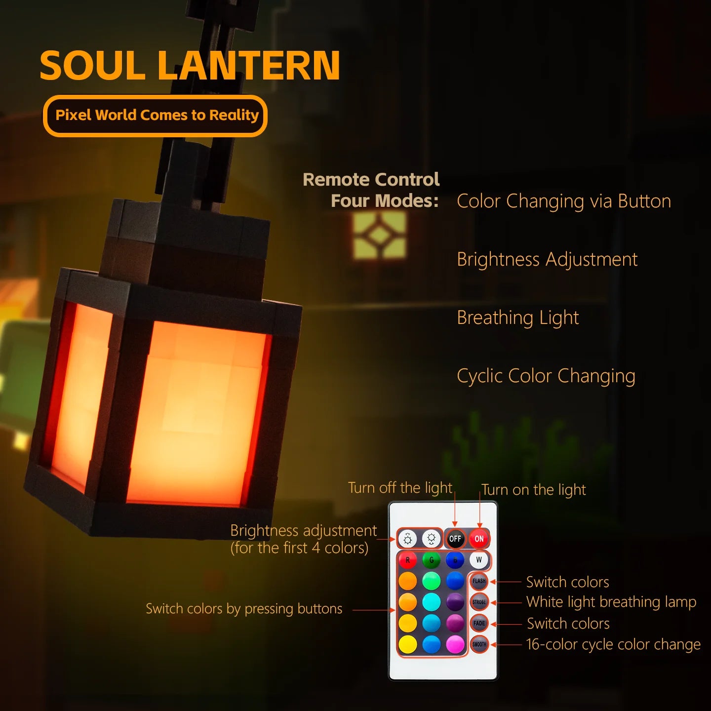 Lámpara Nocturna Píxel LED 16 Colores Decoración Mesa