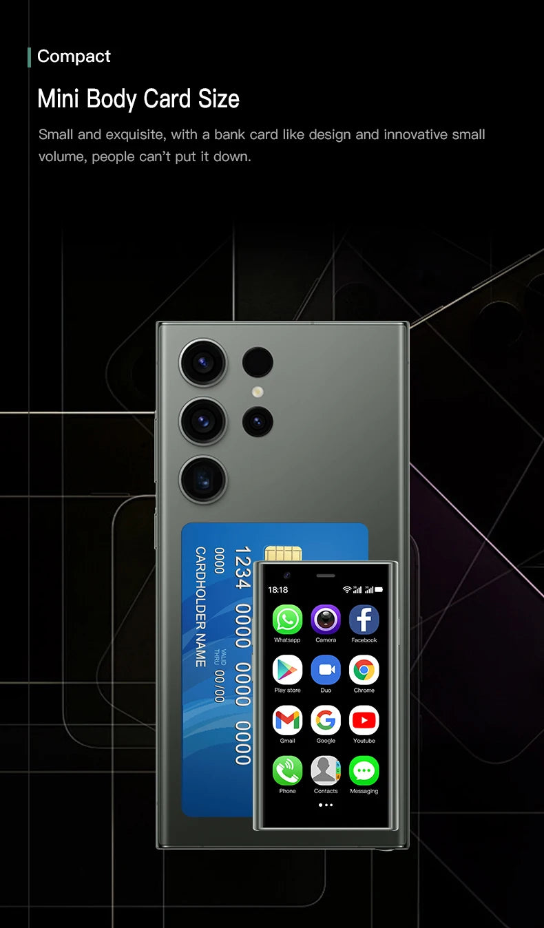 Teléfonos Inteligentes SOYES S23 Pro y Mini 24, Android 8.1, Doble SIM, Pantalla HD de 3.0'', Batería de 1000 mAh, WIFI, Bluetooth, 3G, Teléfono Móvil Pequeño