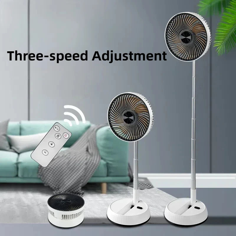 Ventilador plegable telescópico, ventilador de escritorio con Control remoto, ventilador de suelo, recargable, portátil, USB, de 8 pulgadas, para acampar