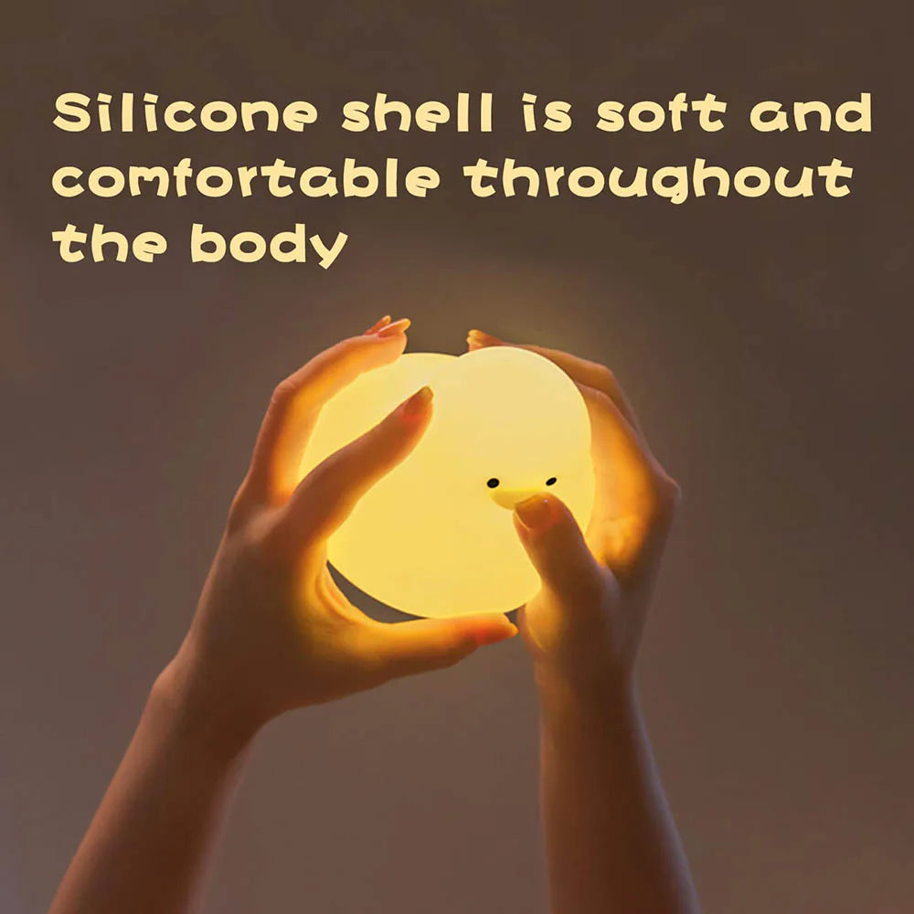 Bonita luz nocturna de pato, lámpara LED Kawaii, luz nocturna recargable por USB, lámpara nocturna táctil para habitación, artefacto de descompresión para protección ocular