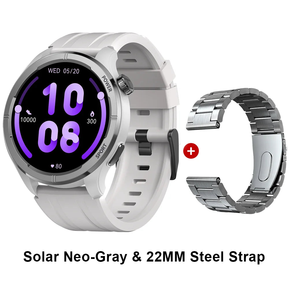 Reloj Inteligente Solar Neo con Pantalla HD, Control de Salud 24H y Llamadas