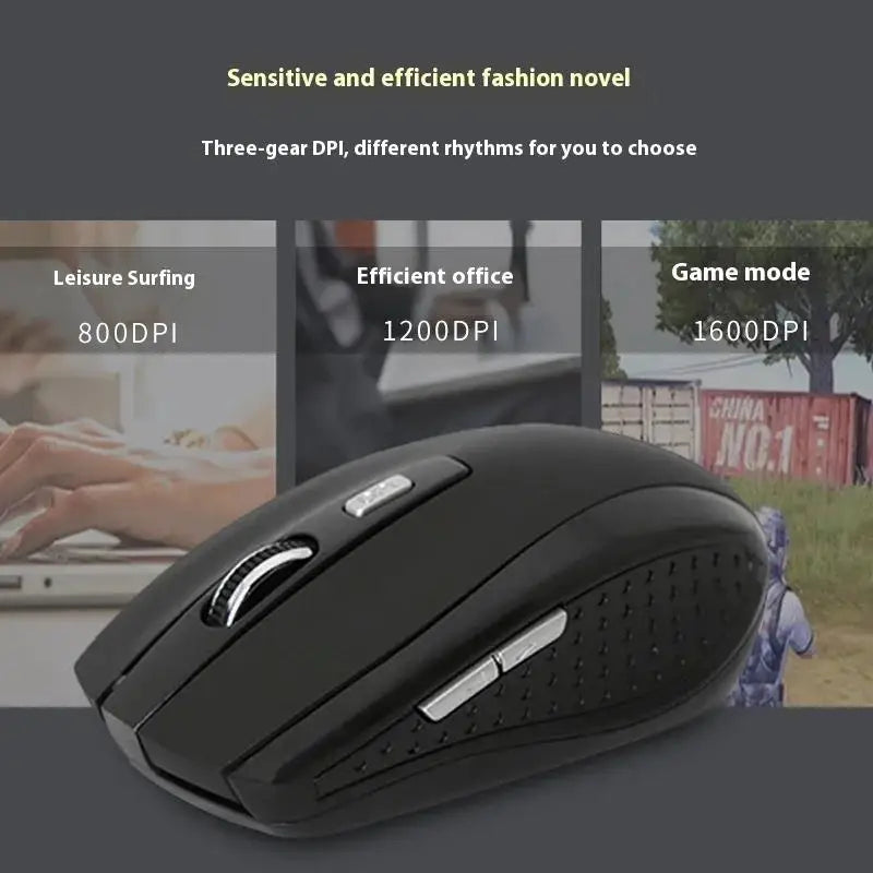 Ratón inalámbrico de 2,4G, ratón óptico para juegos de 2,4 Ghz, Mini ratón silencioso delgado de 800/1200/1600 DPI para portátiles Macbook PC