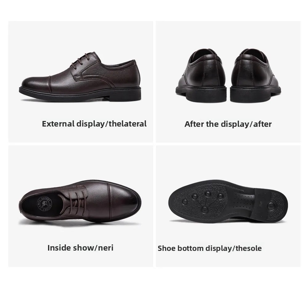 Golden Camel Zapatos informales para hombre, cómodos, antideslizantes, de cuero, con suela suave, zapatos planos para caminar, zapatos de vestir ligeros