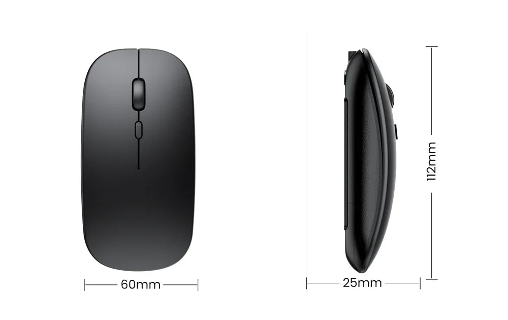 Ratón inalámbrico recargable compatible con Bluetooth 2,4 GHz modos duales ratón de ordenador con Nano receptor para PC portátil Macbook