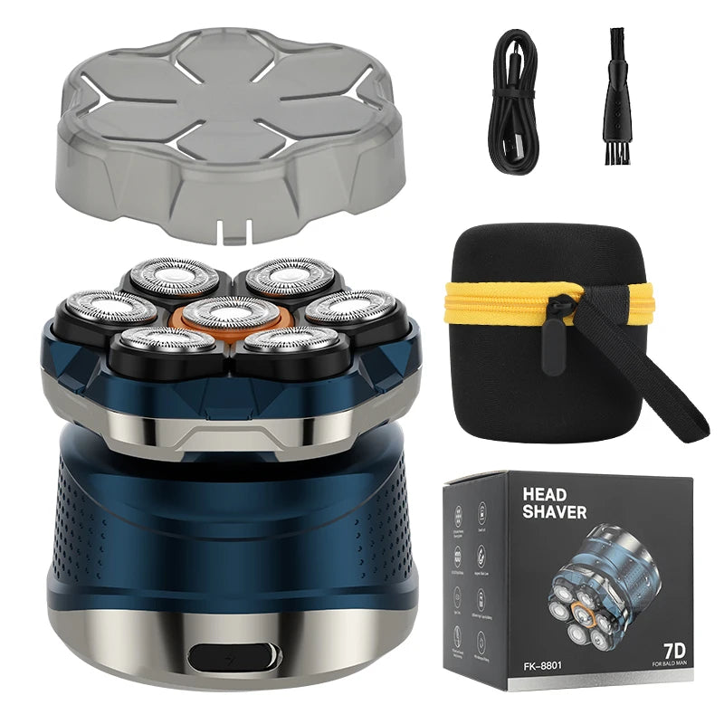 Afeitadora de Cabeza Eléctrica Magnética 6D LED