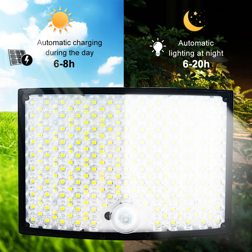 Lámpara Solar LED con Sensor de Movimiento para Jardín y Exterior