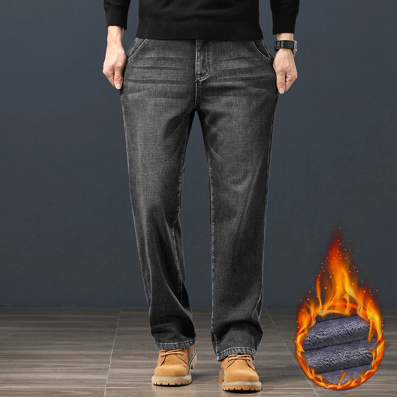 Pantalones Vaqueros de Invierno para Hombre, Terciopelo, Talla Grande 42-44