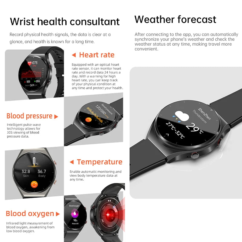 GEJIAN Reloj Inteligente ECG HRV IP67