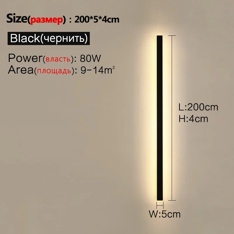 Lámpara de pared impermeable para exteriores, lámparas de pared para jardín, luces LED, fondo de TV nórdico moderno para sala de estar, IP65, arandela de pared de 110/220v