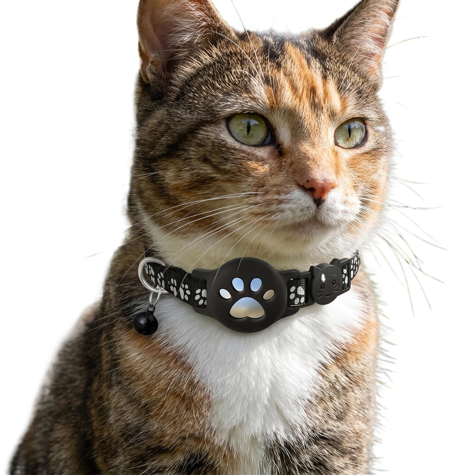 Localizador Electrónico de Mascotas para iOS y Android, Rastreador de Mascotas Impermeable con Campana, Solución de Rastreo, Collar Inteligente para Gatos Pequeños a Grandes