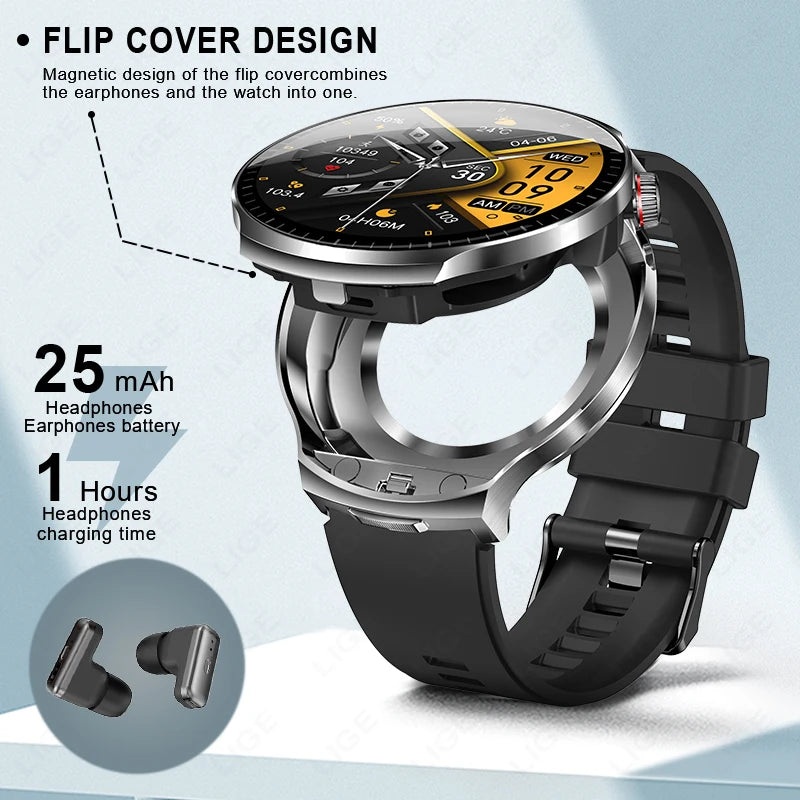 Reloj Inteligente LIGE TWS 2 en 1 con Auriculares