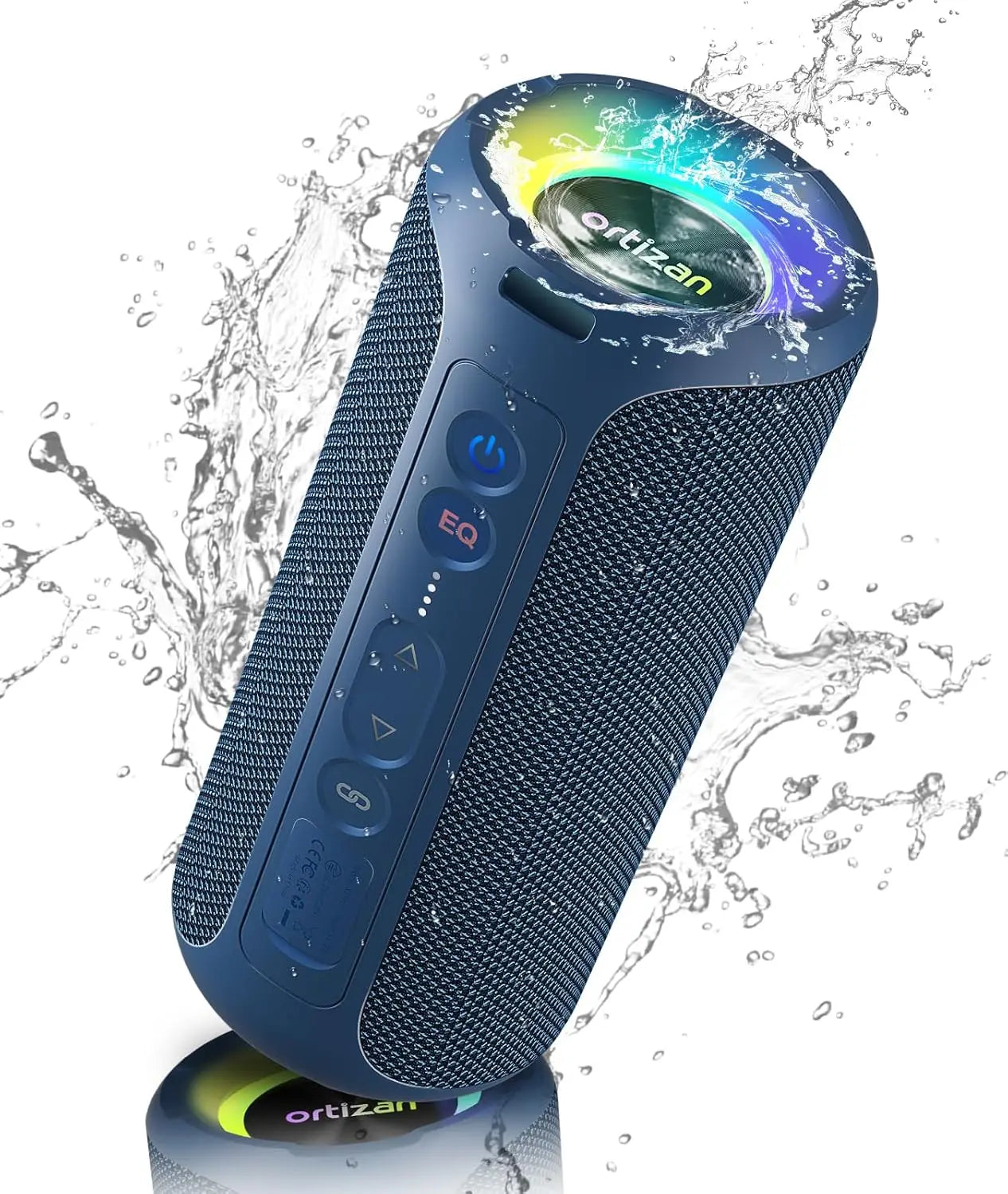 Ortizan X8 Pro, Altavoz Bluetooth portátil impermeable, Luces RGB, Calidad de sonido premium
