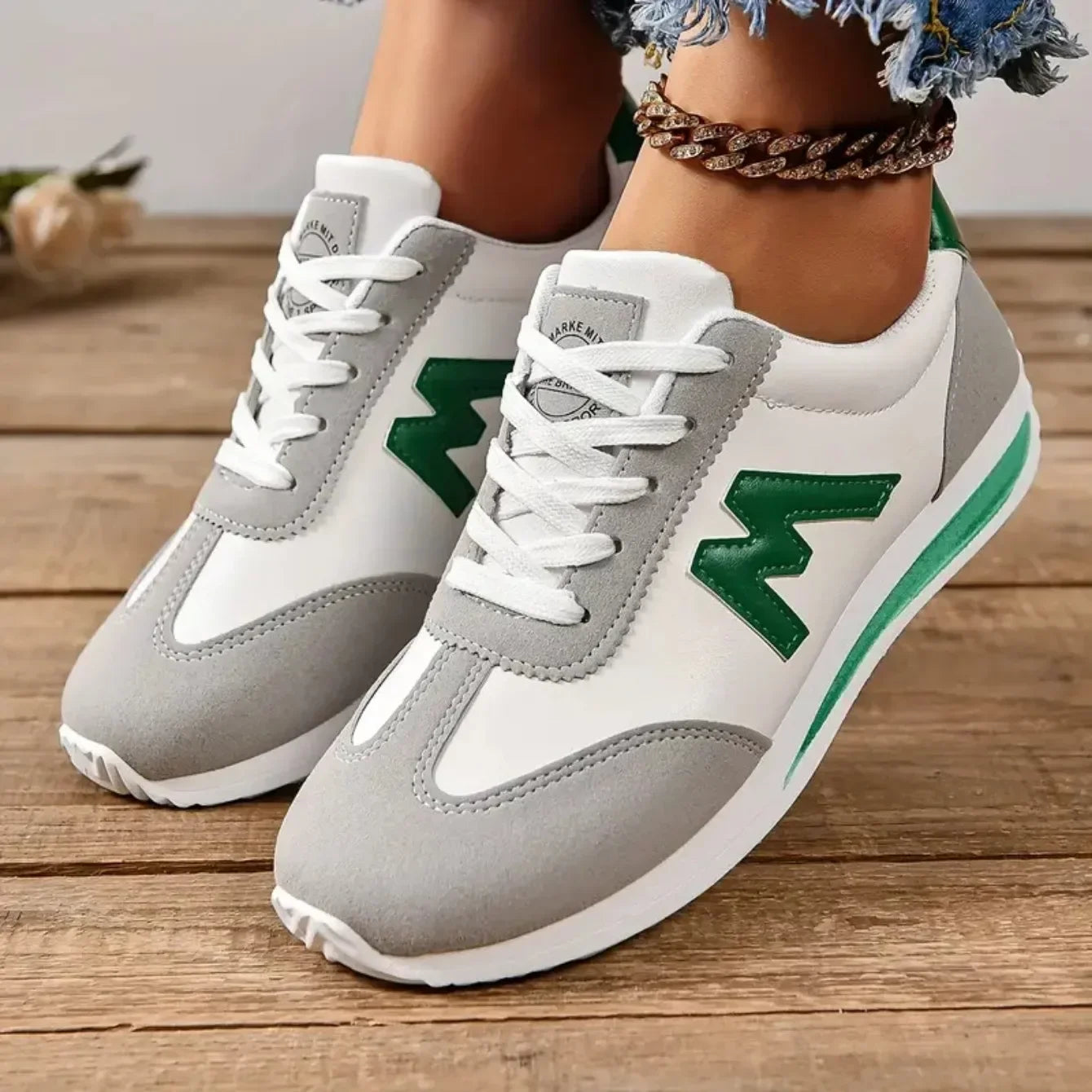 Zapatillas Deportivas de Diseño para Mujer, con Punta Redonda, Boca Profunda, Ligeras, Versátiles, Transpirables, con Cordones Cruzados, Casuales, Zapatos de Mujer
