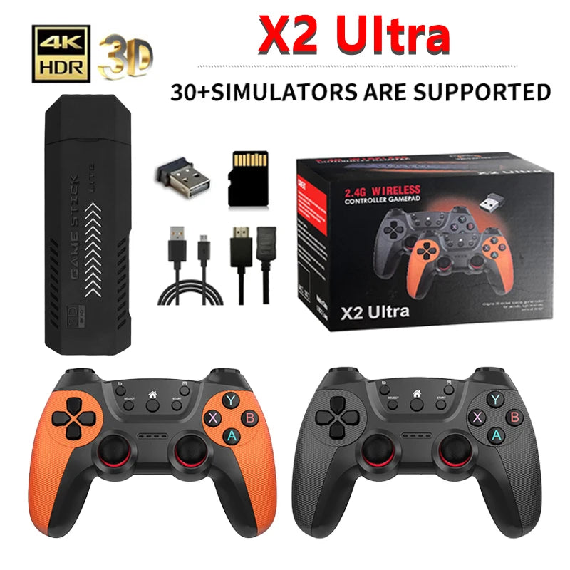 Consola de Juegos Portátil X2 Ultra Pro Retro con 64GB/128GB, Video 4K, Control Inalámbrico, Compatible con Formatos de Juego FC y GBC