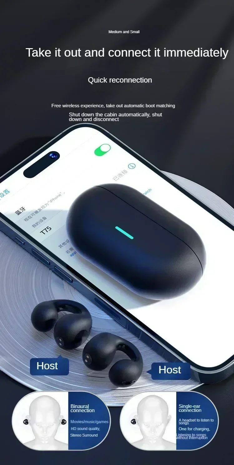 Auriculares Inalámbricos TWS T75 con Cancelación de Ruido ANC
