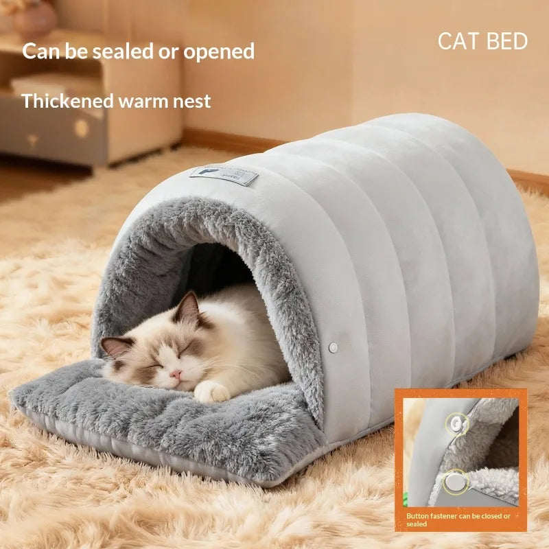 Cama Cueva para Gatos - Suave, Lavable y Antideslizante