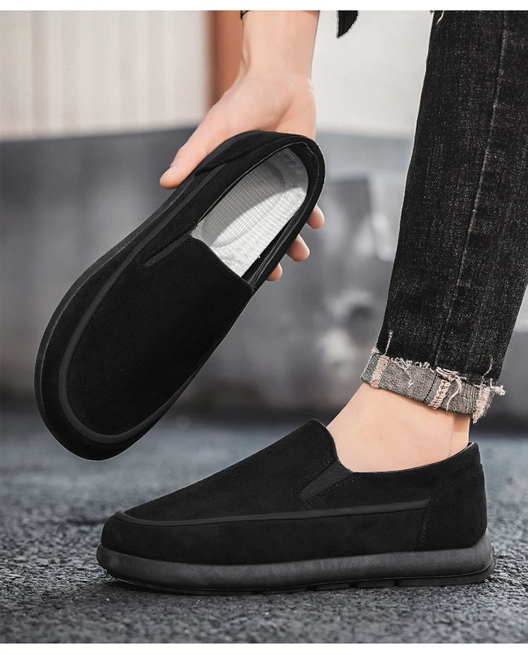 Zapatillas sin cordones para hombre, transpirables, modernas, versátiles, informales, mocasines, zapatos cómodos para conducir, mocasines ligeros
