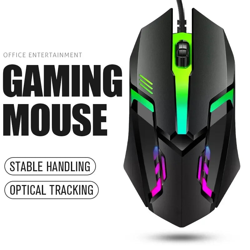 20251 PC ITLY M01 deportes LED luminoso retroiluminado USB con cable ratón para juegos para PC de escritorio portátil Oficina ordenador ratón para juegos
