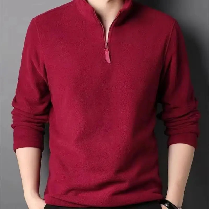 Buzo de Cuello Alto Antipilling para Hombre | Ajustado, Color Sólido