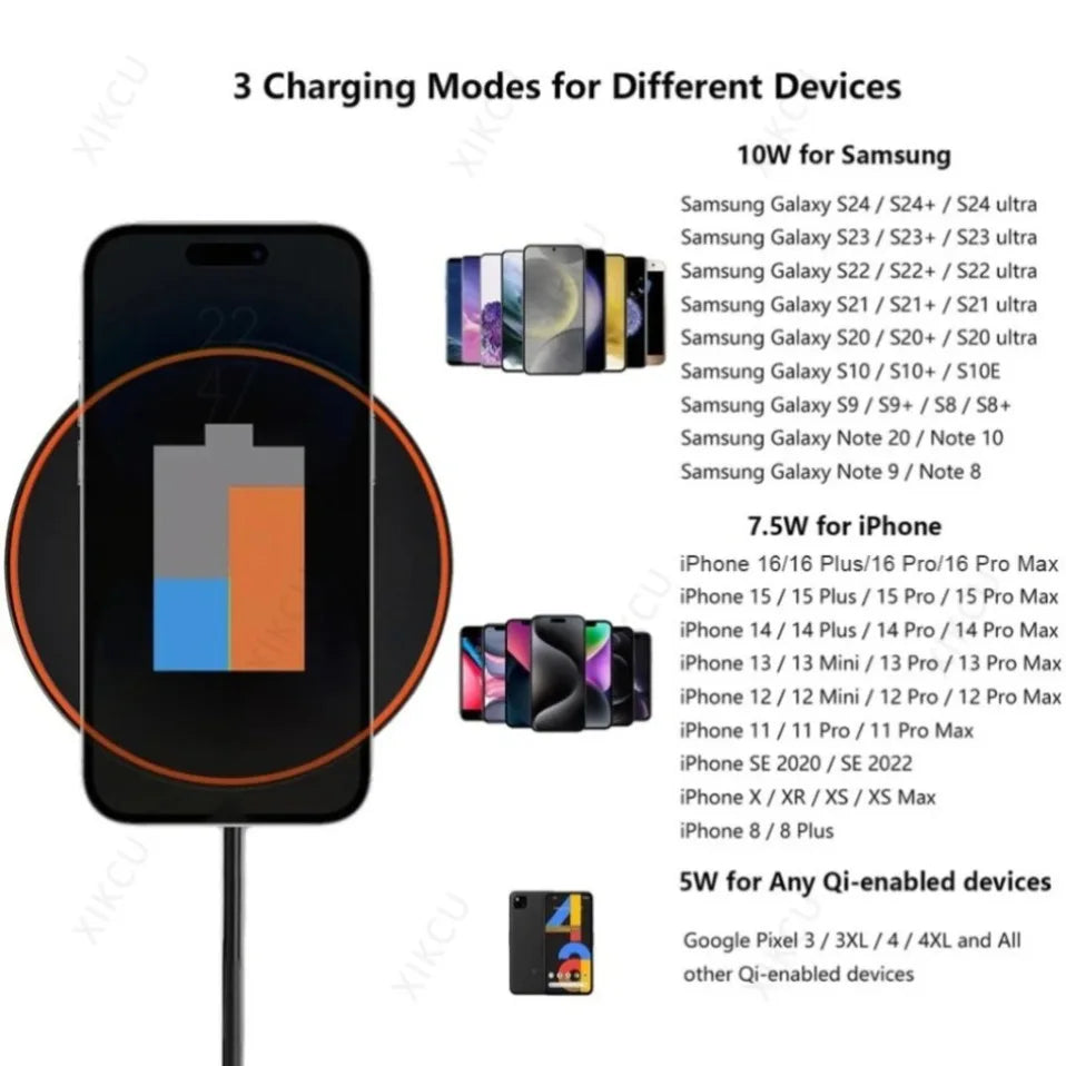 Base de Carga Inalámbrica Rápida para iPhone 17 Pro Max/17 Pro 16 15 14 13 12, AirPods Pro 4/3, Estación de Carga Rápida para Samsung S25