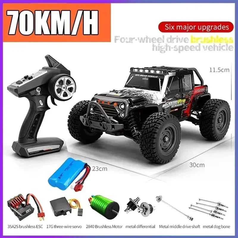 JJRC -Q130 sin escobillas de alta velocidad 70 KM/H4X4 todoterreno 2,4G 4WD Control remoto RC coche 4WD Racing Monster Racing Boy juguete para regalo 1:16