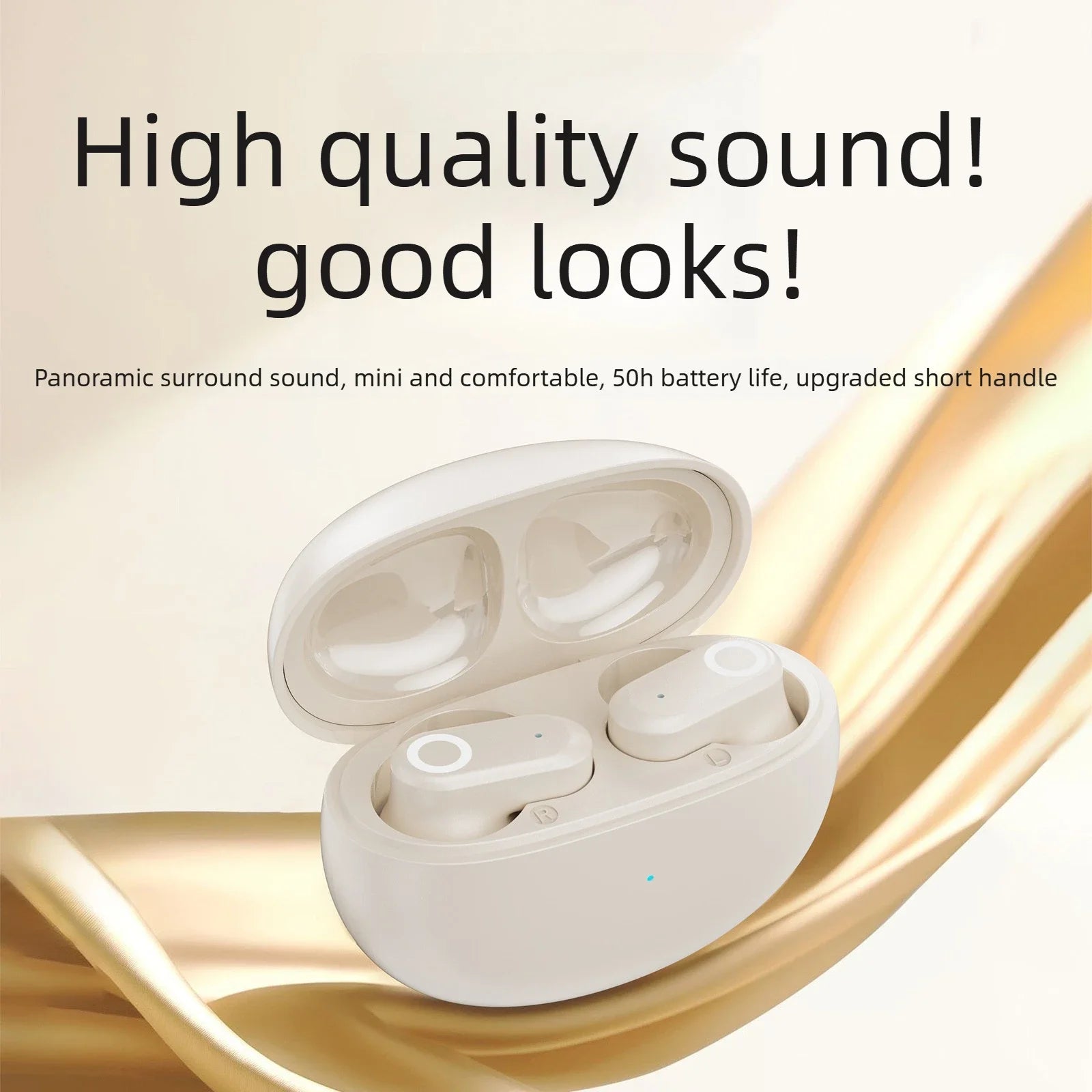 Auriculares inalámbricos Bluetooth 5.3 TWS con control táctil, larga duración de batería, bajos profundos, para juegos, modo dual, baja latencia.