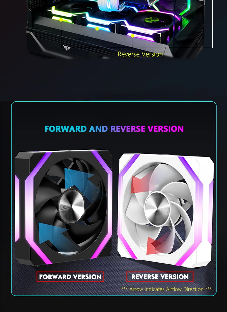 JUMPEAK CS120 ARGB ventilador de refrigeración 360mm 240mm Modular apilable empalme PWM silencioso 120mm RGB ventiladores para juegos PC caja enfriador de agua