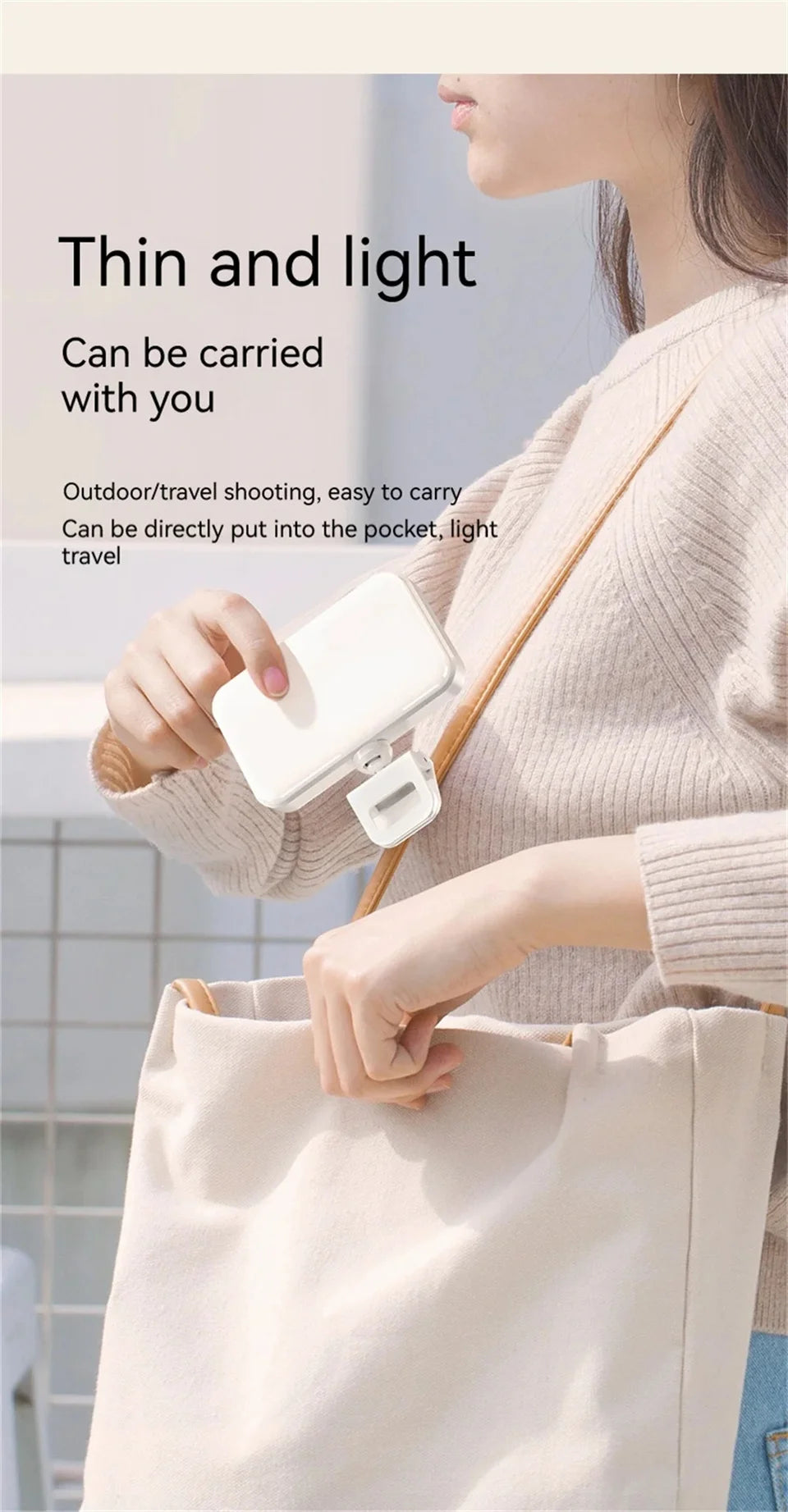 MEUYAG - Luz LED de Bolsillo para Selfies, para iPhone, iPad, Teléfono Móvil, Portátil, Clip con Flash, Anillo de Luz para Video y Fotografía