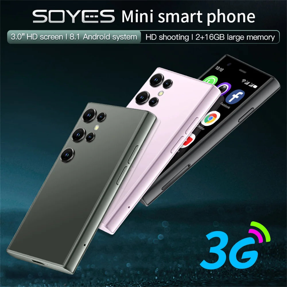 Teléfonos Inteligentes SOYES S23 Pro y Mini 24, Android 8.1, Doble SIM, Pantalla HD de 3.0'', Batería de 1000 mAh, WIFI, Bluetooth, 3G, Teléfono Móvil Pequeño