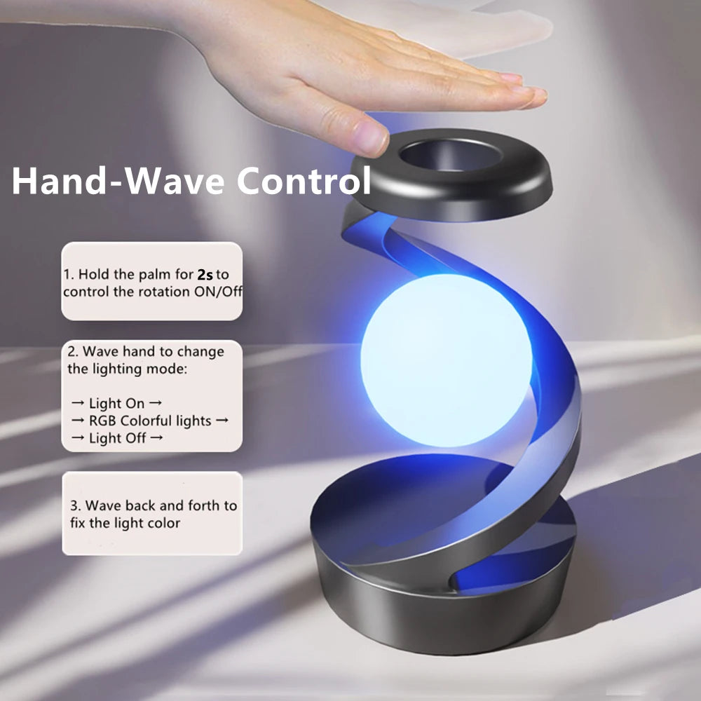 Lámpara de Mesa Flotante con Cargador Inalámbrico RGB