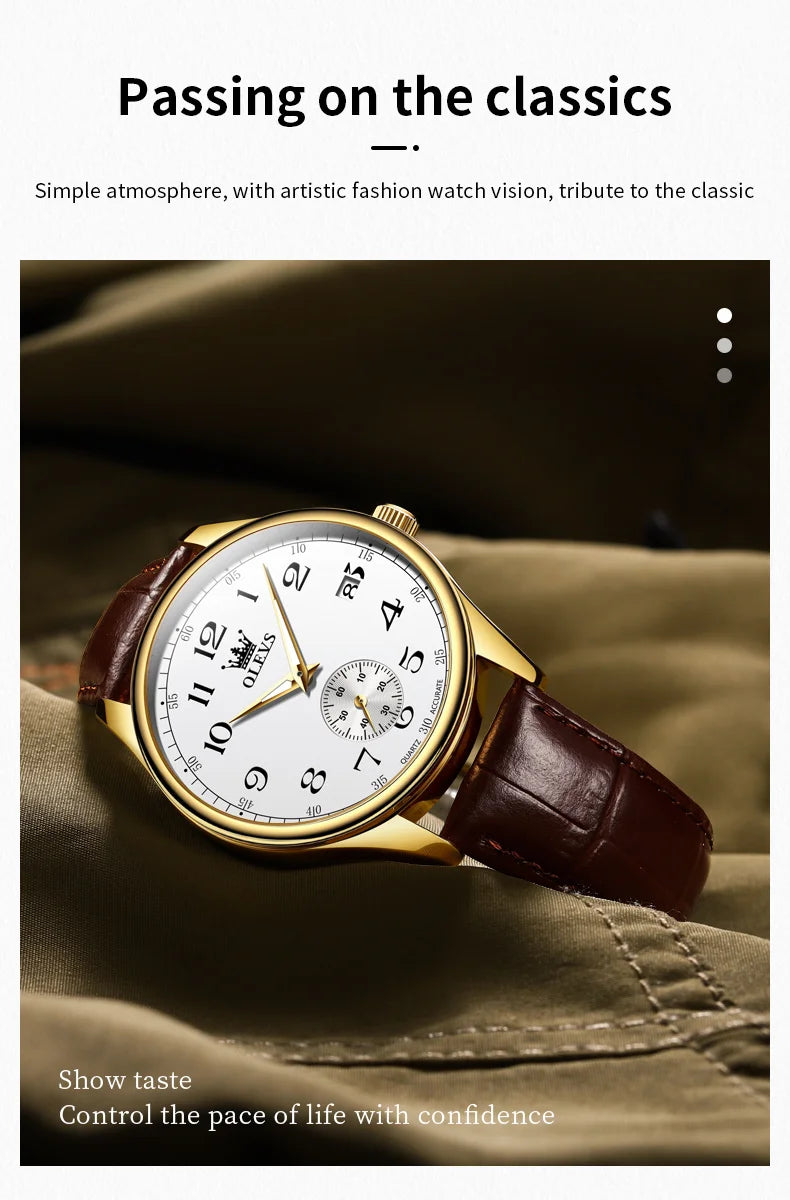 Reloj de Cuarzo OLEVS 3622 para Hombre, Resistente al Agua, Luminoso