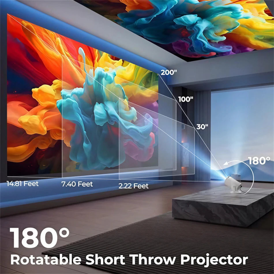 Nuevo Proyector HY300 2026, 4K, Android 11, Wifi6, 290ANSI, Allwinner H713, BT5.0, 1080P, 1280*720P, Cine, Portátil para Exteriores ﻿