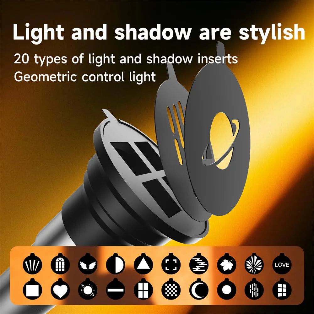 NUEVA Linterna de Fotografía RGB de 10W, Foco LED de 4 Colores con Luz de Relleno de Mano de 1/4 para Grabación de Video, Fotografía y Atardecer