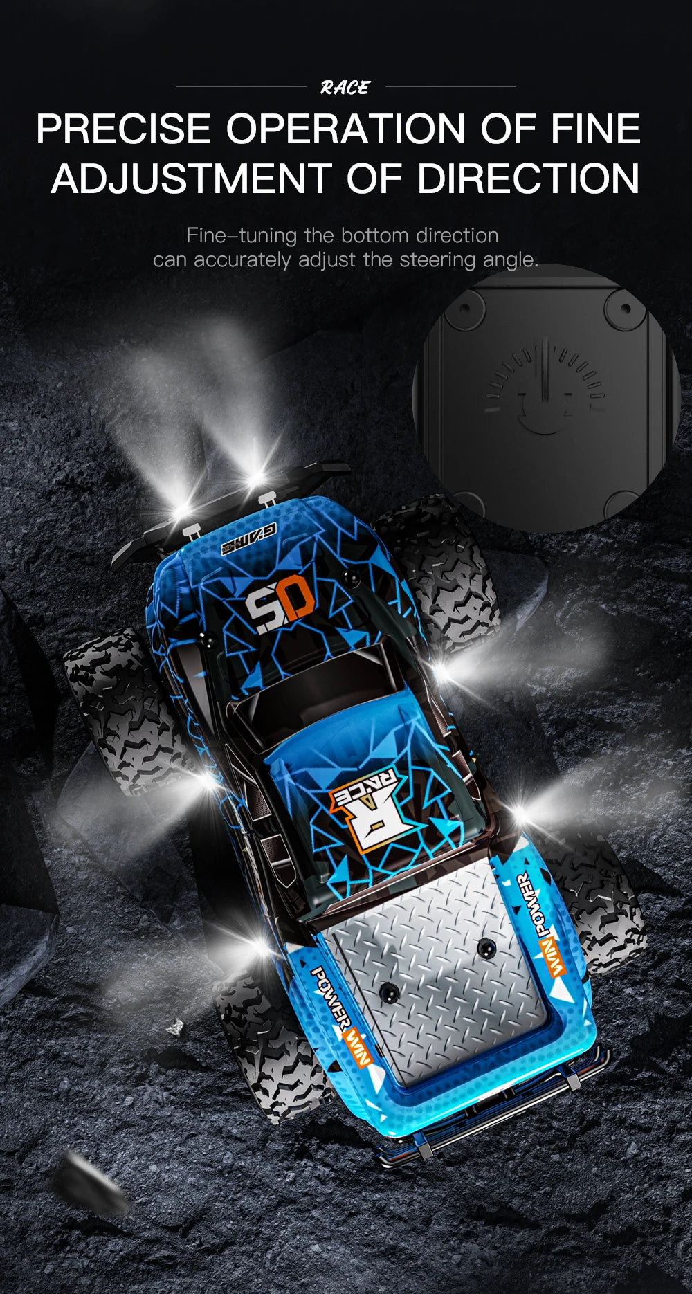 Coche RC ZWN Aleación Todoterreno 1:20 con Luz LED Control Remoto