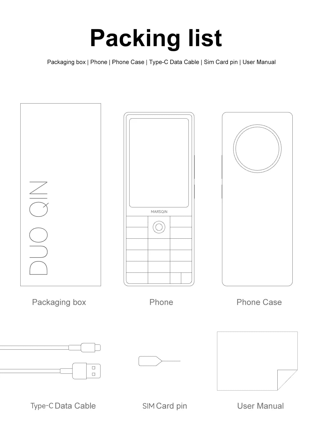 Nuevo teléfono inteligente Qin F25, Google Play, Android 14, tarjetas SIM duales, 6GB + 128GB, 2700mAh, WIFI Bluetooth, pantalla táctil de 3,54 pulgadas, MTK8786