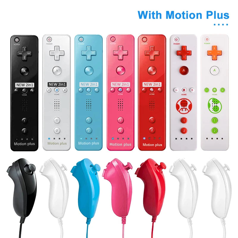Pack 2 Controles Motion Plus con Nunchuck para Nintendo Wii