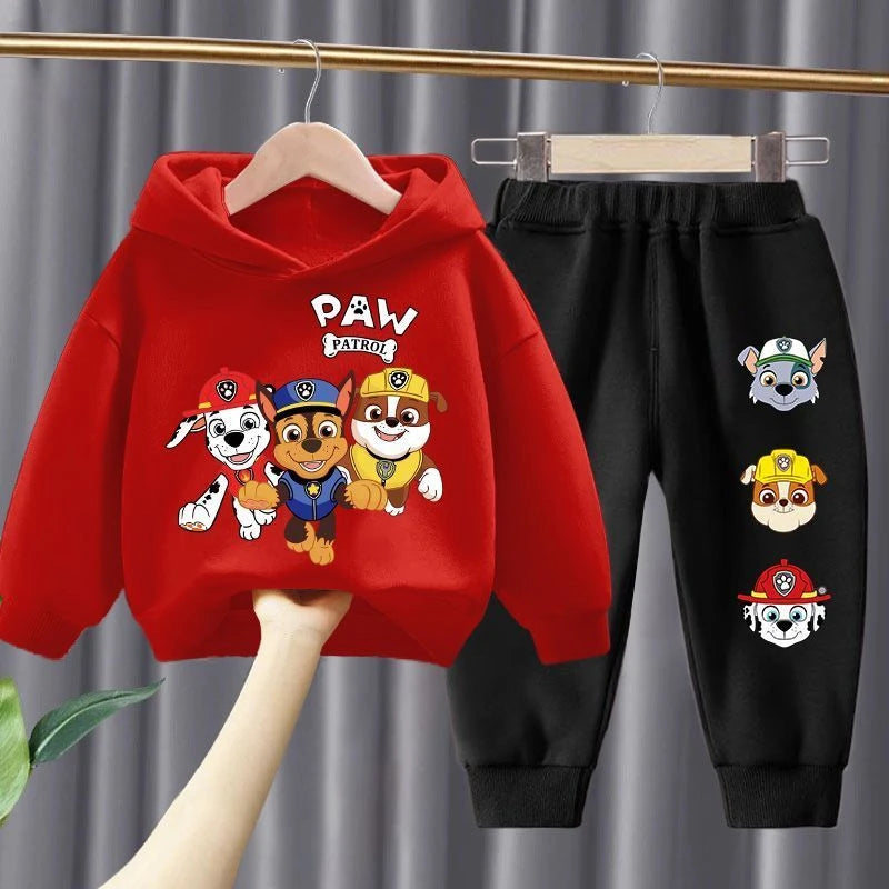 Conjunto de ropa para niños de primavera y otoño, sudadera fina y pantalón de chándal, traje de dos piezas, chándal para niños de la patrulla canina