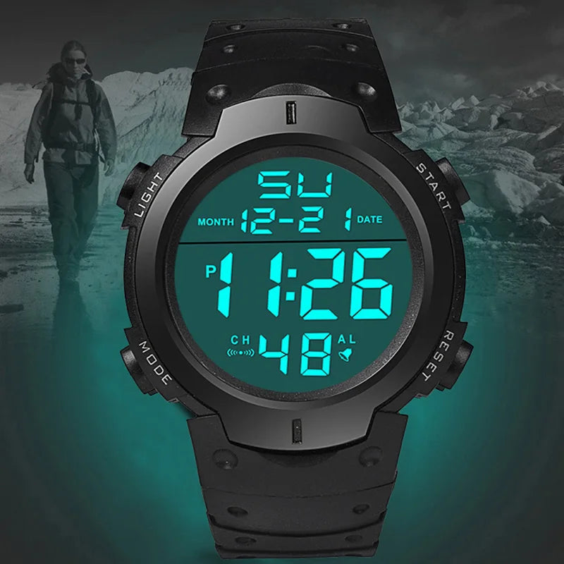 Relojes deportivos LED para hombre, Reloj Digital de marca superior para hombre, Reloj electrónico multifuncional de goma para hombre, Reloj electrónico para cronometraje de atleta