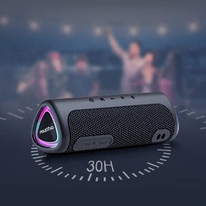 Ortizan Altavoz Bluetooth Portátil con Sonido HD de 24 W, Altavoces Bluetooth Inalámbrico 5.3, Entrada AUX, Tarjeta TF y USB, Luces LED, IPX7