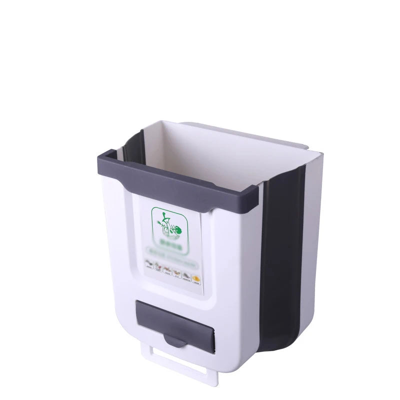 Cubo de basura plegable de cocina de 7L/10L, cubo de basura montado en la pared, cubo de basura montado en puerta de armario de cocina, cubo de basura plegable para vehículos