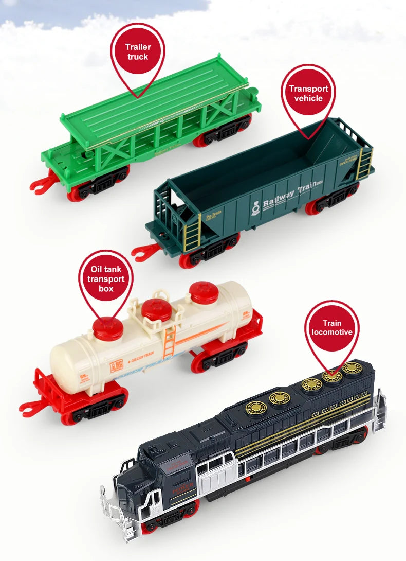 Tren Eléctrico de Juguete Vintage con Luces LED y Sonido para Niños