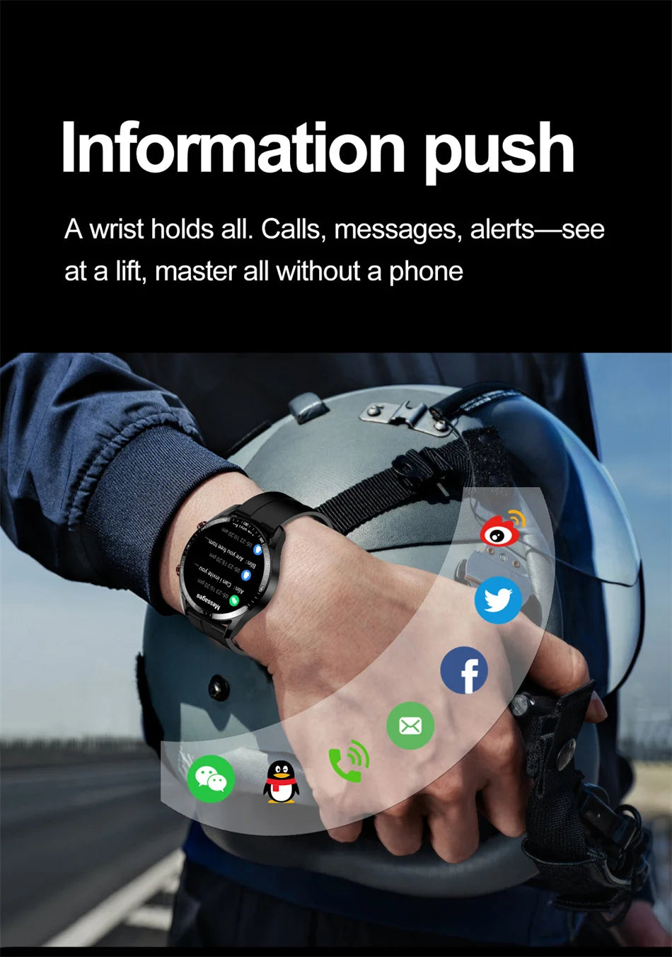 ECG + PPG Bluetooth llamada reloj inteligente hombres láser salud presión arterial Fitnes relojes deportivos hombre deportes impermeable Smartwatch + caja