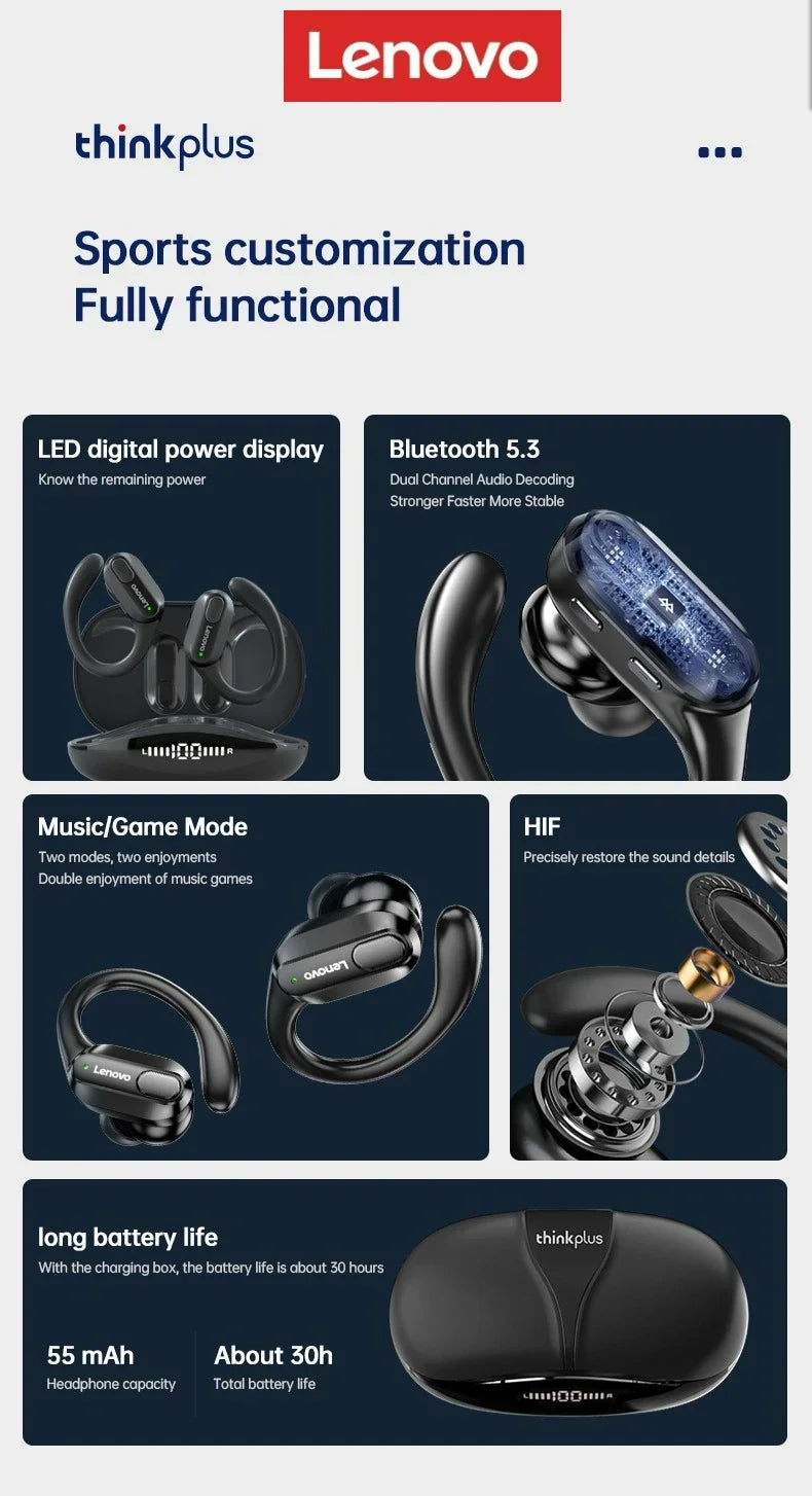 Auriculares Bluetooth Inalámbricos Lenovo XT80 con Micrófono