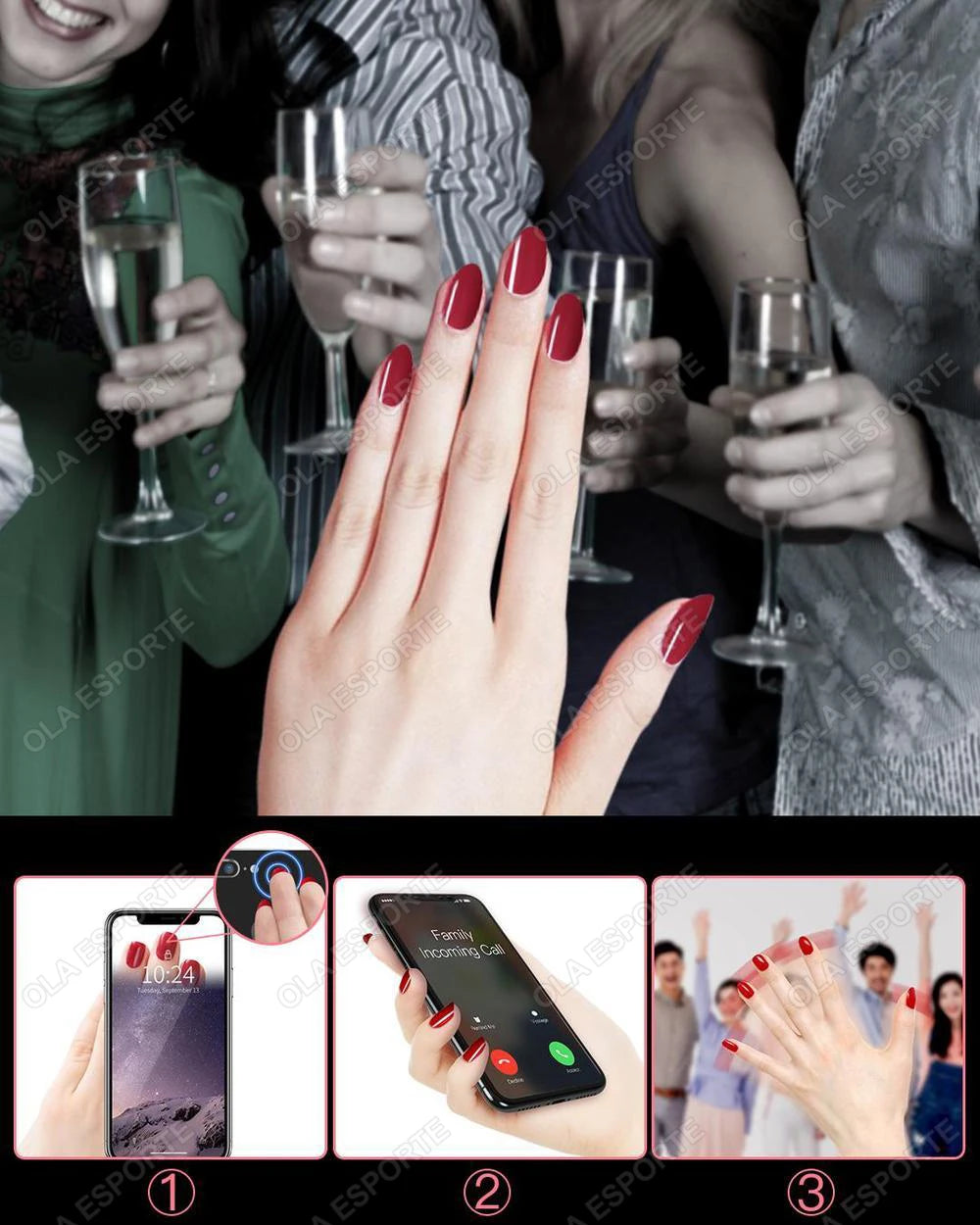 Nuevo Chip de uñas inteligente NFC, llamada Virtual SOS, función de supervisión de Fitness, dispositivo rastreador GPS, Mini rastreador, Chip inteligente para Android IOS
