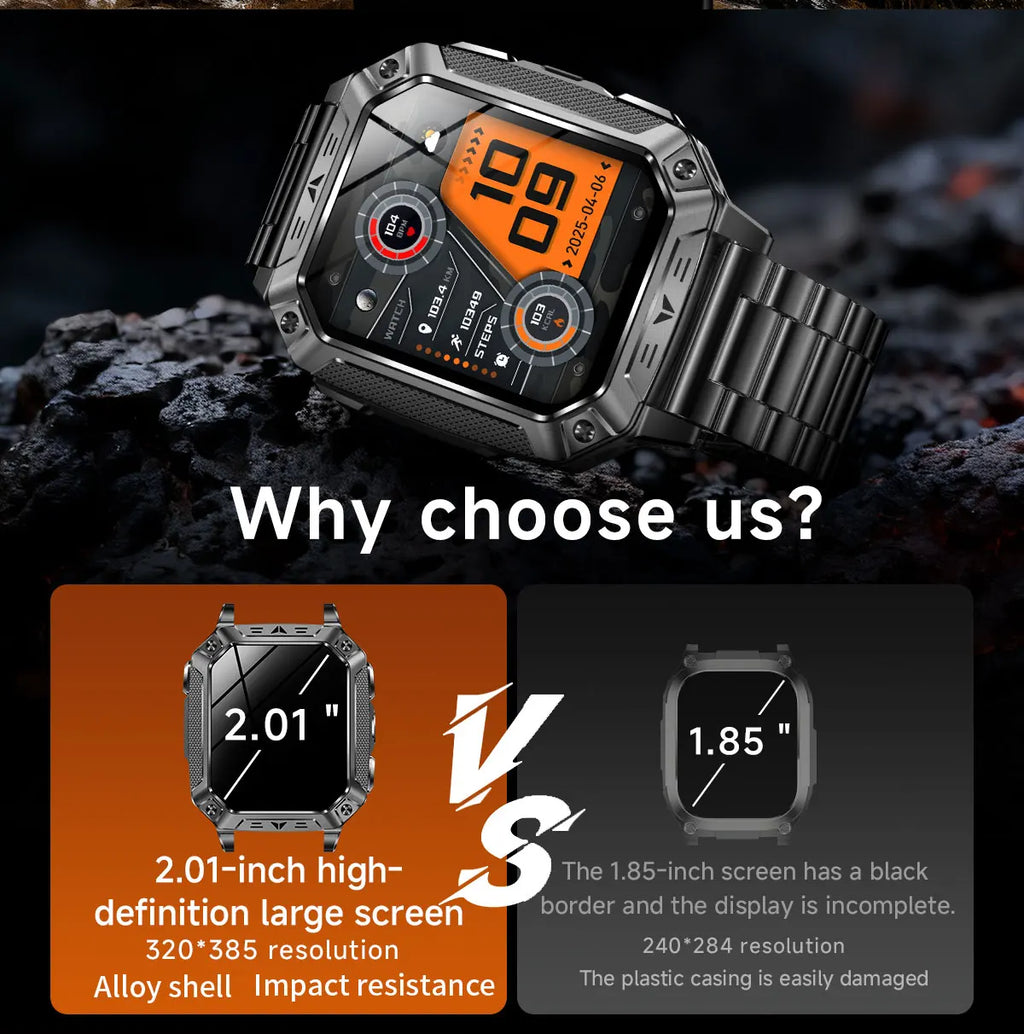 Nuevo Reloj Inteligente Militar TANK Ultra PRO 2026 para Hombre, Batería Grande de 1400mAh, Linterna, GPS, Resistente al Agua 10ATM, Llamadas Bluetooth, Reloj Deportivo Inteligente