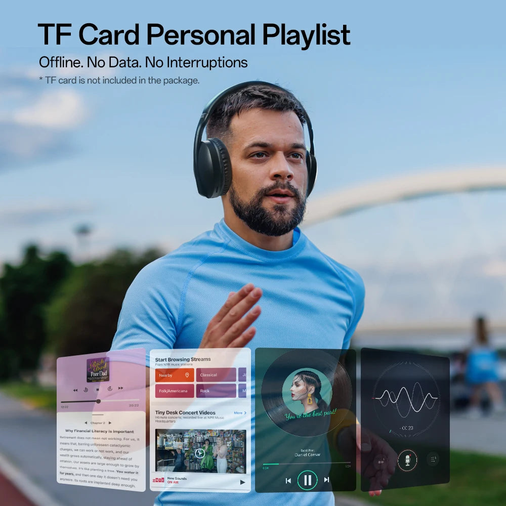 Auriculares Bluetooth Over-Ear TF Radio FM HiFi