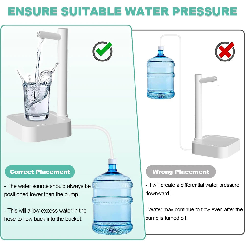 Dispensador de agua eléctrico portátil con bomba automática recargable